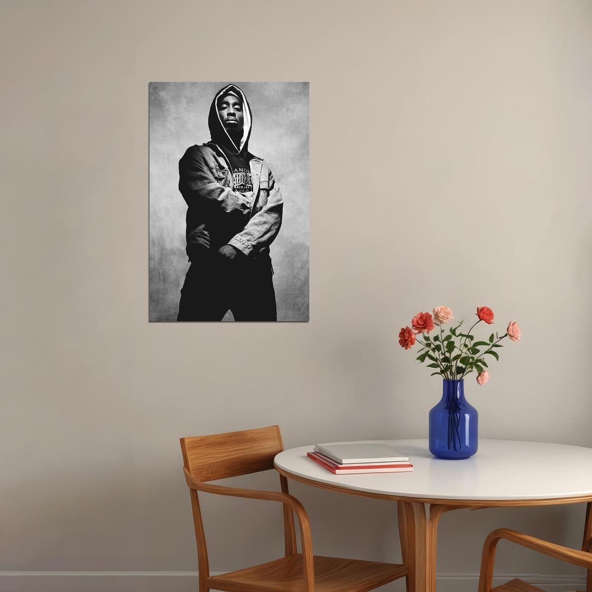 Tupac Shakur 2pac Poster Iconic Rap Music Legend Wall Art Hip Hop Artist Inspirational Print