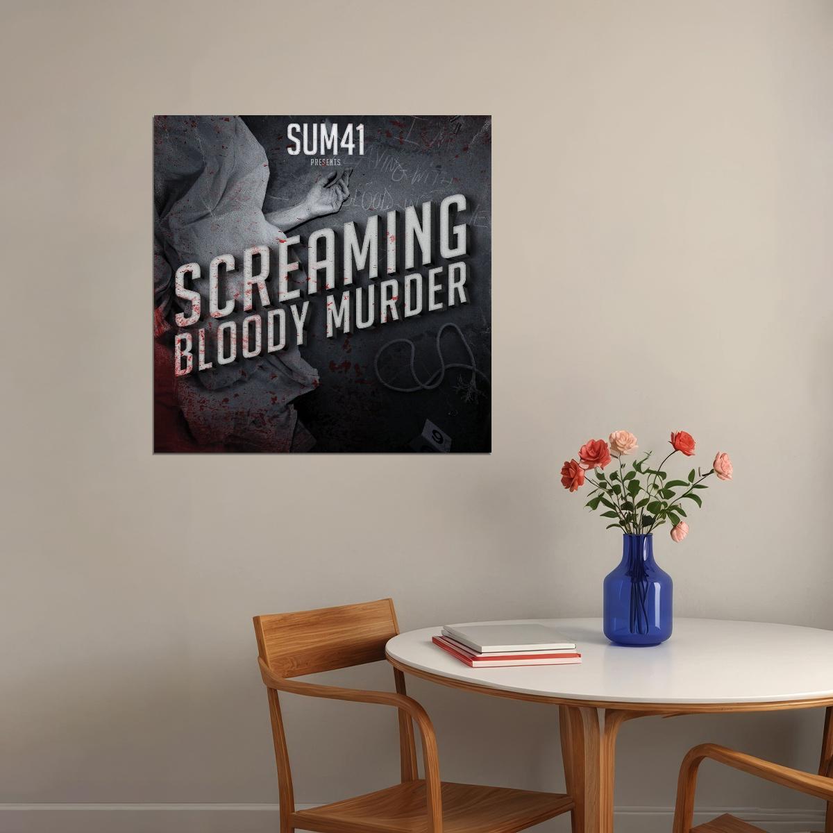 Sum 41 Screaming Bloody Murder Album Cover Art Music Poster Iconic Punk Rock Band Print