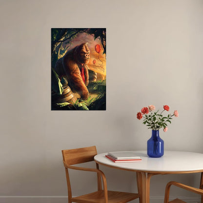 Donkey Kong Video Game Poster Classic Gaming Wall Art Nintendo Character Print