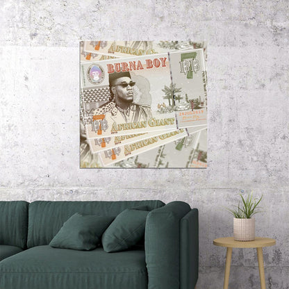 Burna Boy Poster Afrobeats Music Wall Art Nigerian Singer Music Print