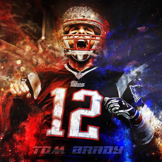 Tom Brady Nfl Football Poster Iconic Quarterback Star Art Inspirational Sports Print