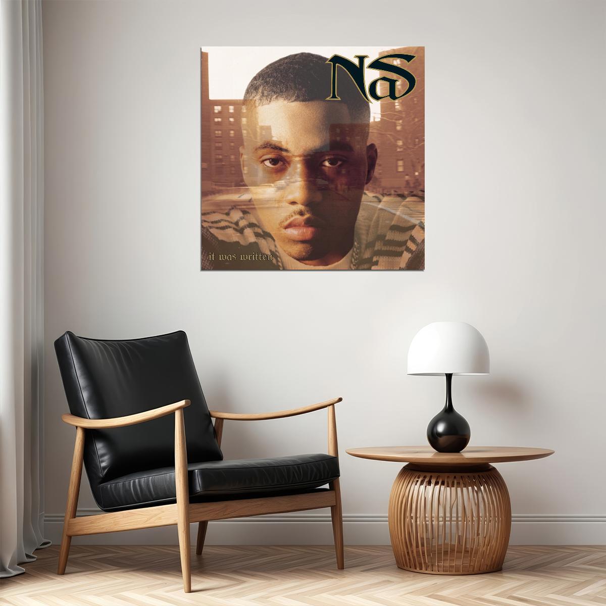 Nas It Was Written Album Cover Art Music Poster Rap Hip-hop Artist Wall Print