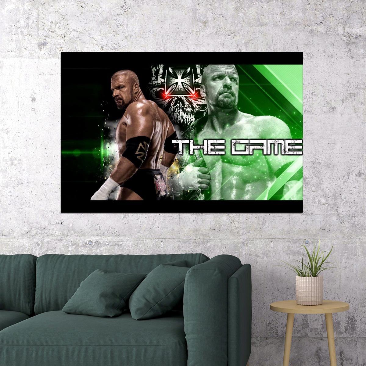 Triple H Wwe Poster Iconic Wrestling Legend Wall Art Inspirational Sports Print Champion Decor