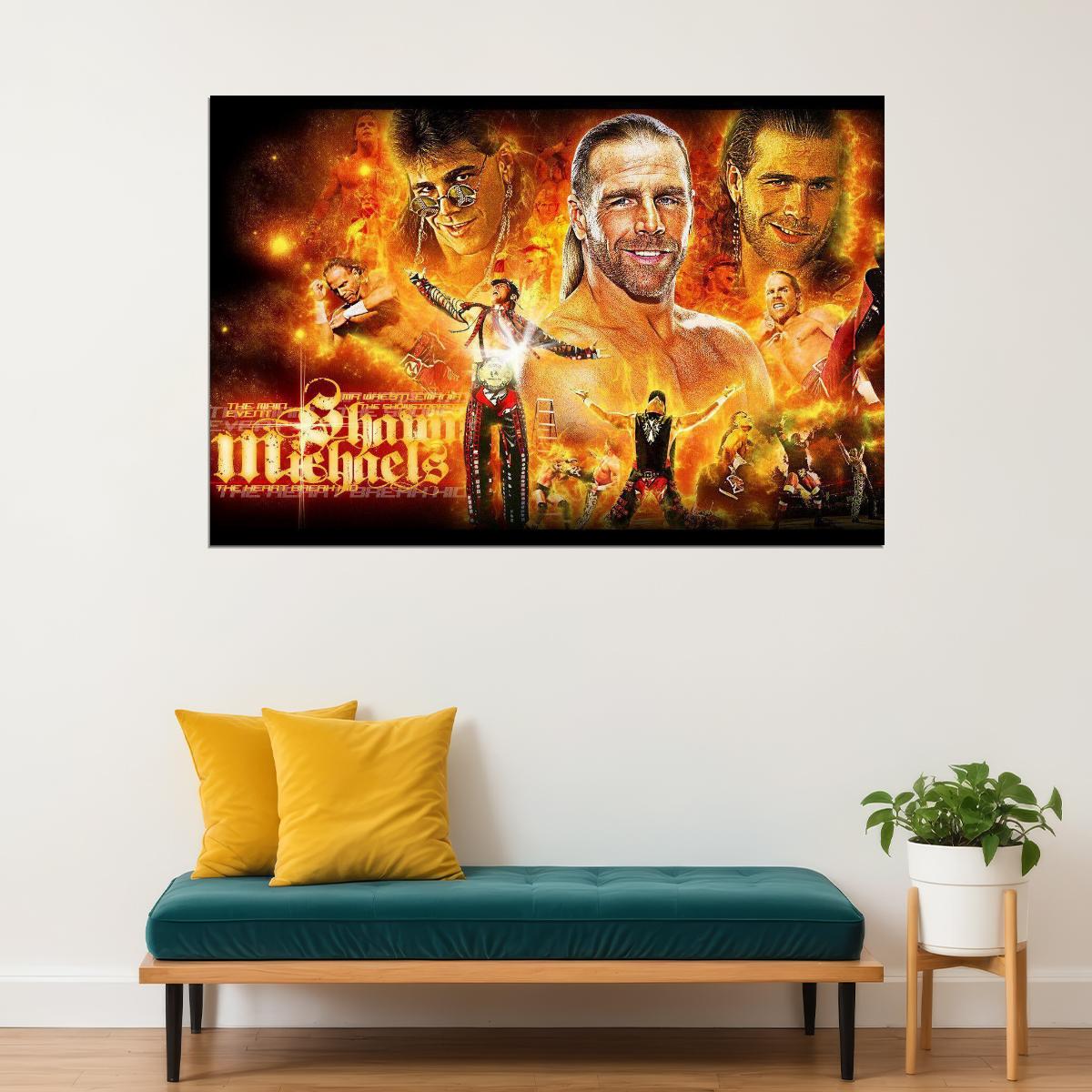 Superstar Shawn Michaels Wrestling Poster Iconic Wwe Legend Wall Art