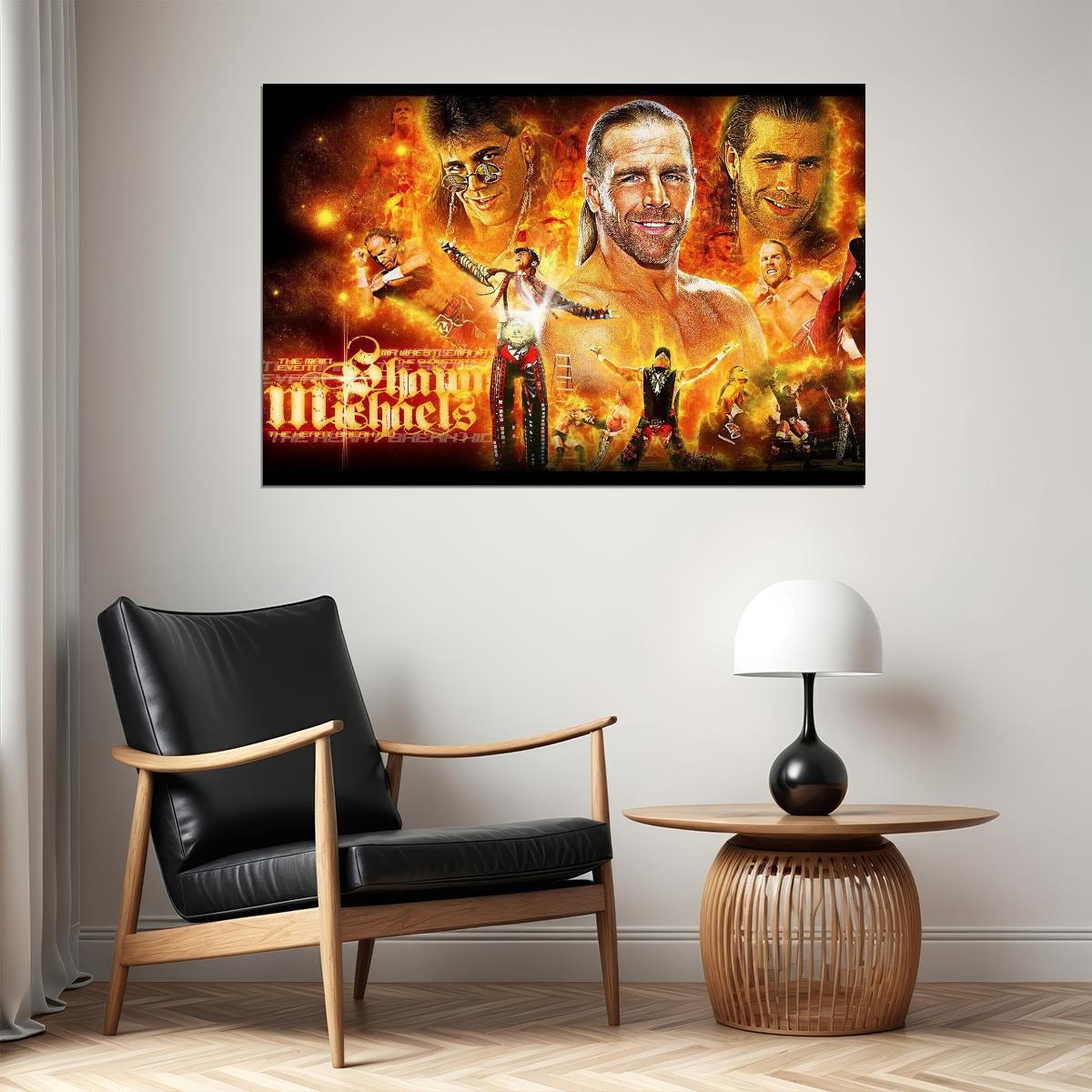 Superstar Shawn Michaels Wrestling Poster Iconic Wwe Legend Wall Art