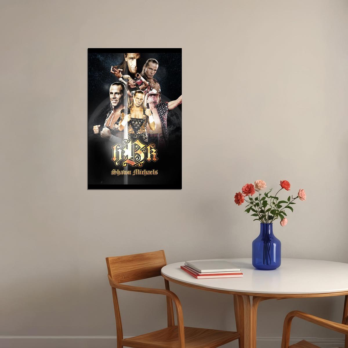 Superstar Shawn Michaels Wrestling Poster Iconic Wwe Legend Wall Art - xonomax