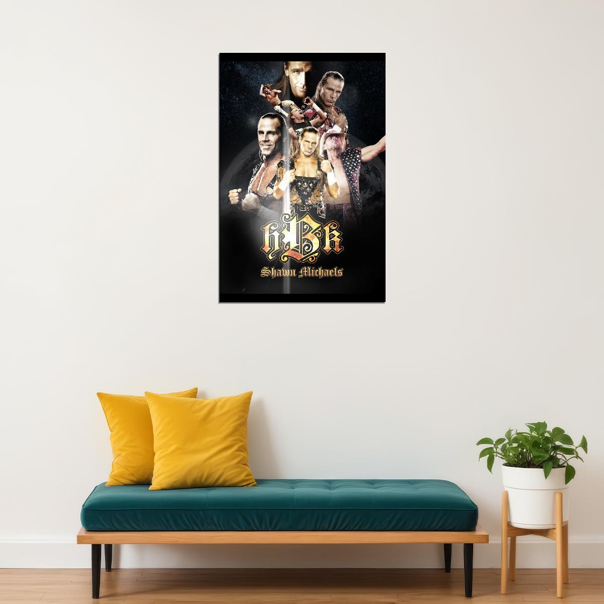 Superstar Shawn Michaels Wrestling Poster Iconic Wwe Legend Wall Art - xonomax
