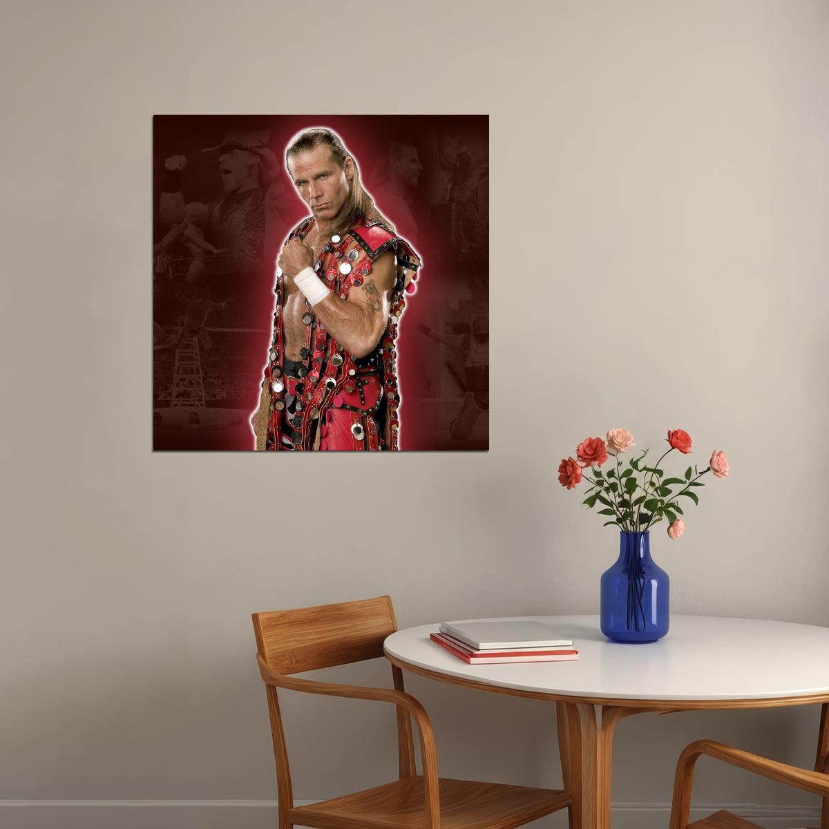 Superstar Shawn Michaels Wrestling Poster Iconic Wwe Legend Wall Art