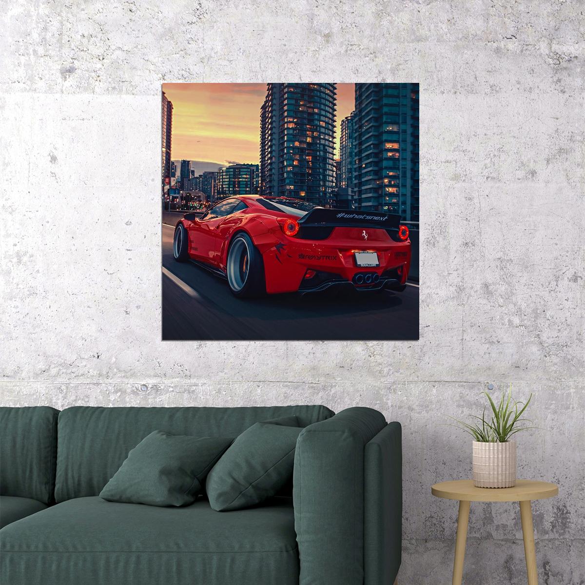 Ferrari Poster Luxury Sports Car Wall Art Italian Automotive Print