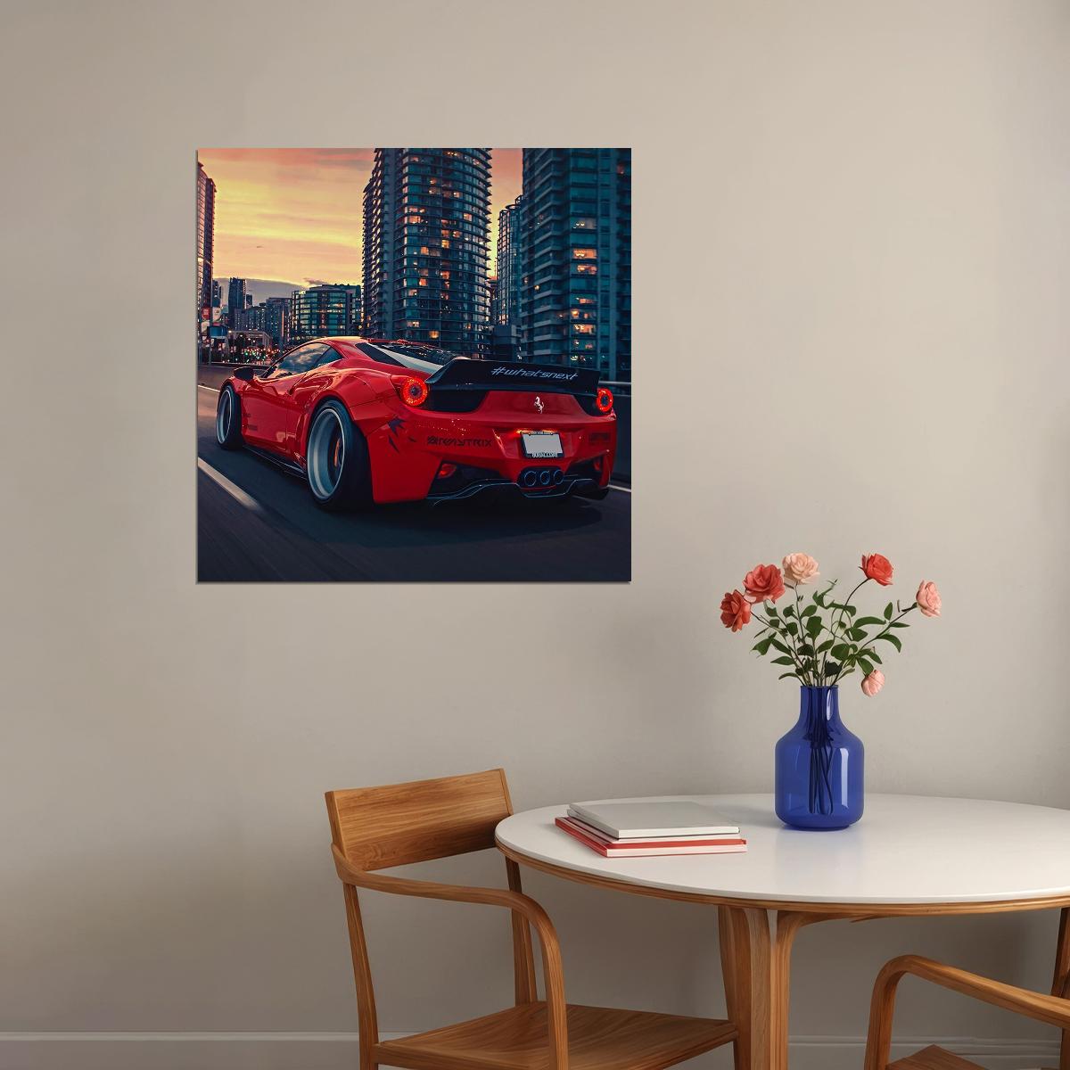 Ferrari Poster Luxury Sports Car Wall Art Italian Automotive Print