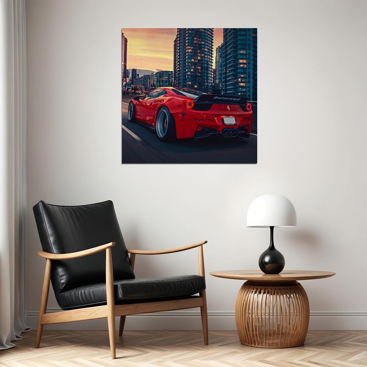 Ferrari Poster Luxury Sports Car Wall Art Italian Automotive Print