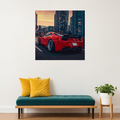 Ferrari Poster Luxury Sports Car Wall Art Italian Automotive Print