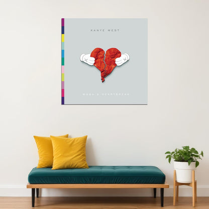 Kanye West 808s & Heartbreak Album Cover Art Music Poster Rap Wall Print