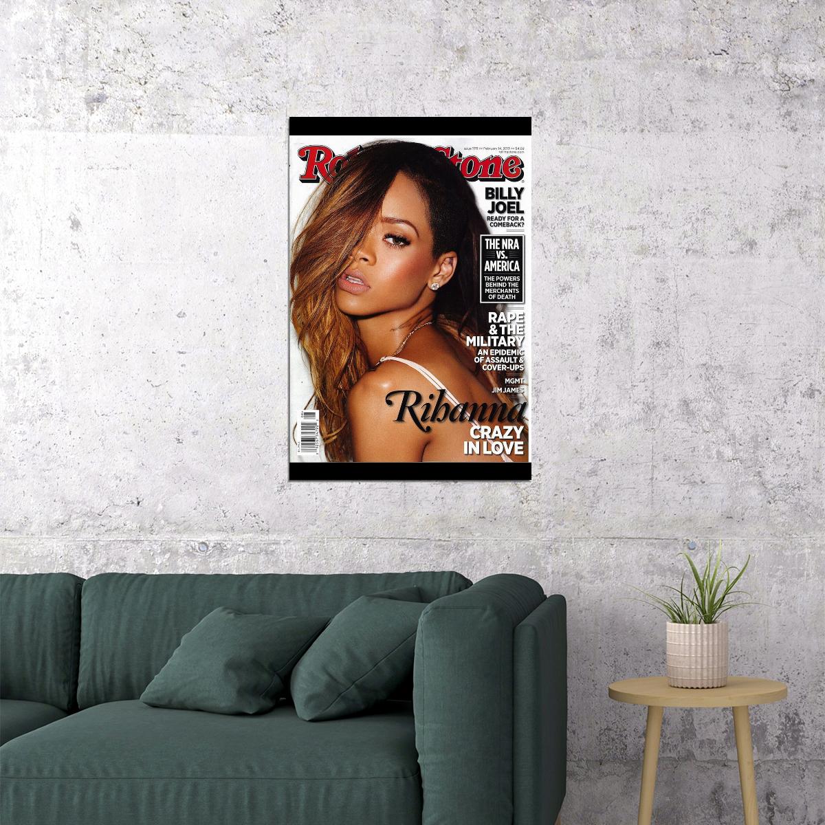 Rolling Stone Rihanna Magazine Cover Music Poster Famous Singer Wall Art