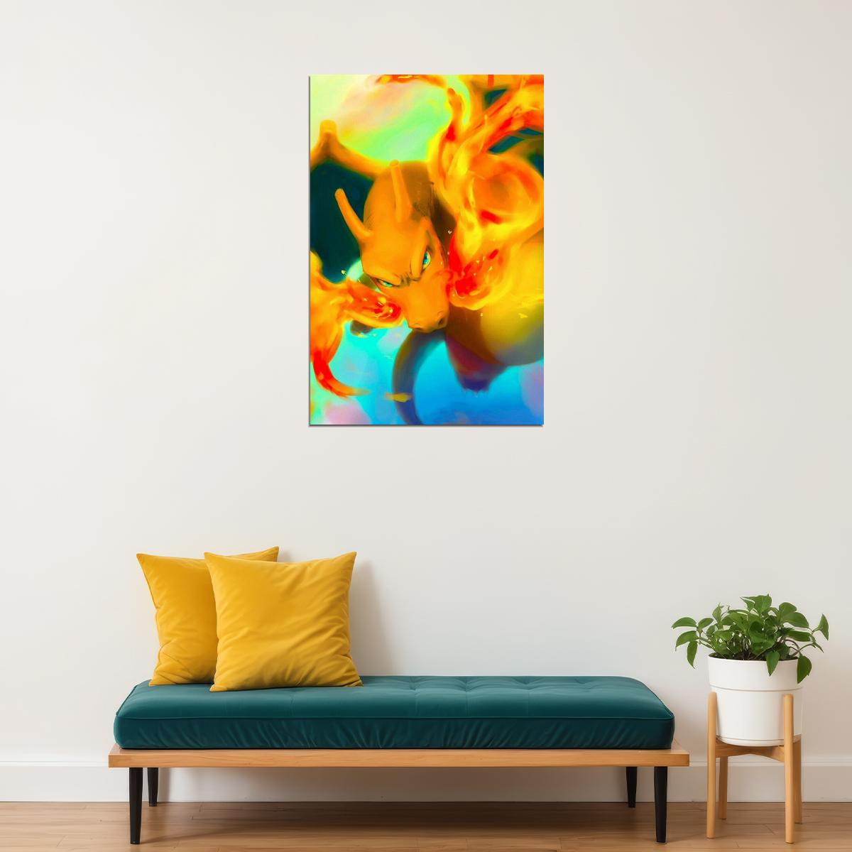 Pokemon Charizard Video Game Poster Nintendo Gamer Wall Print