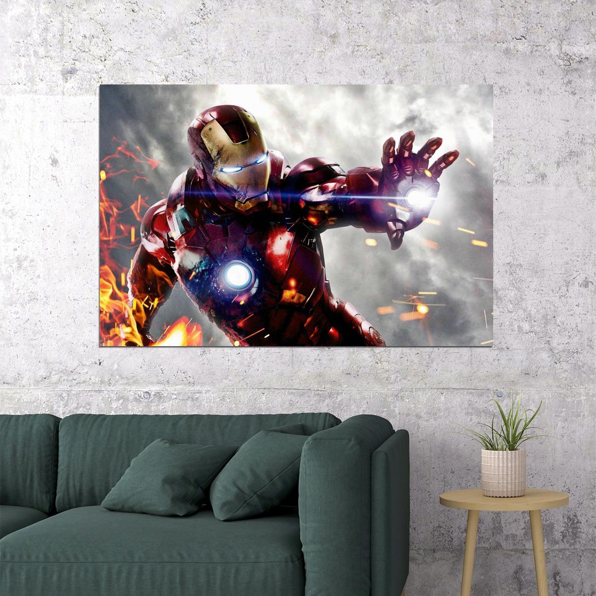 Iron Man Movie Poster Marvel Comics Superhero Wall Art Film Print