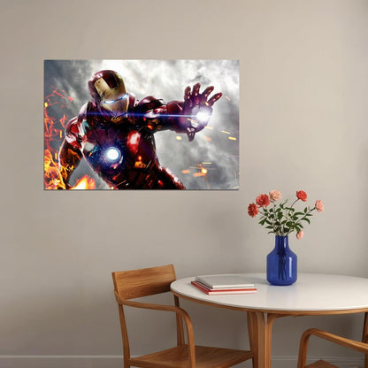 Iron Man Movie Poster Marvel Comics Superhero Wall Art Film Print