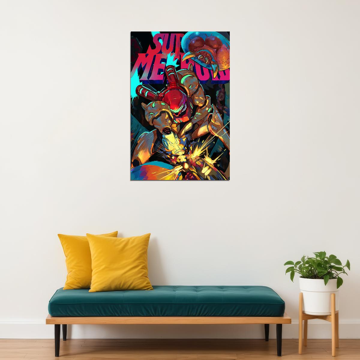 Super Metroid Nintendo Video Game Poster Iconic Retro Sci-fi Wall Art