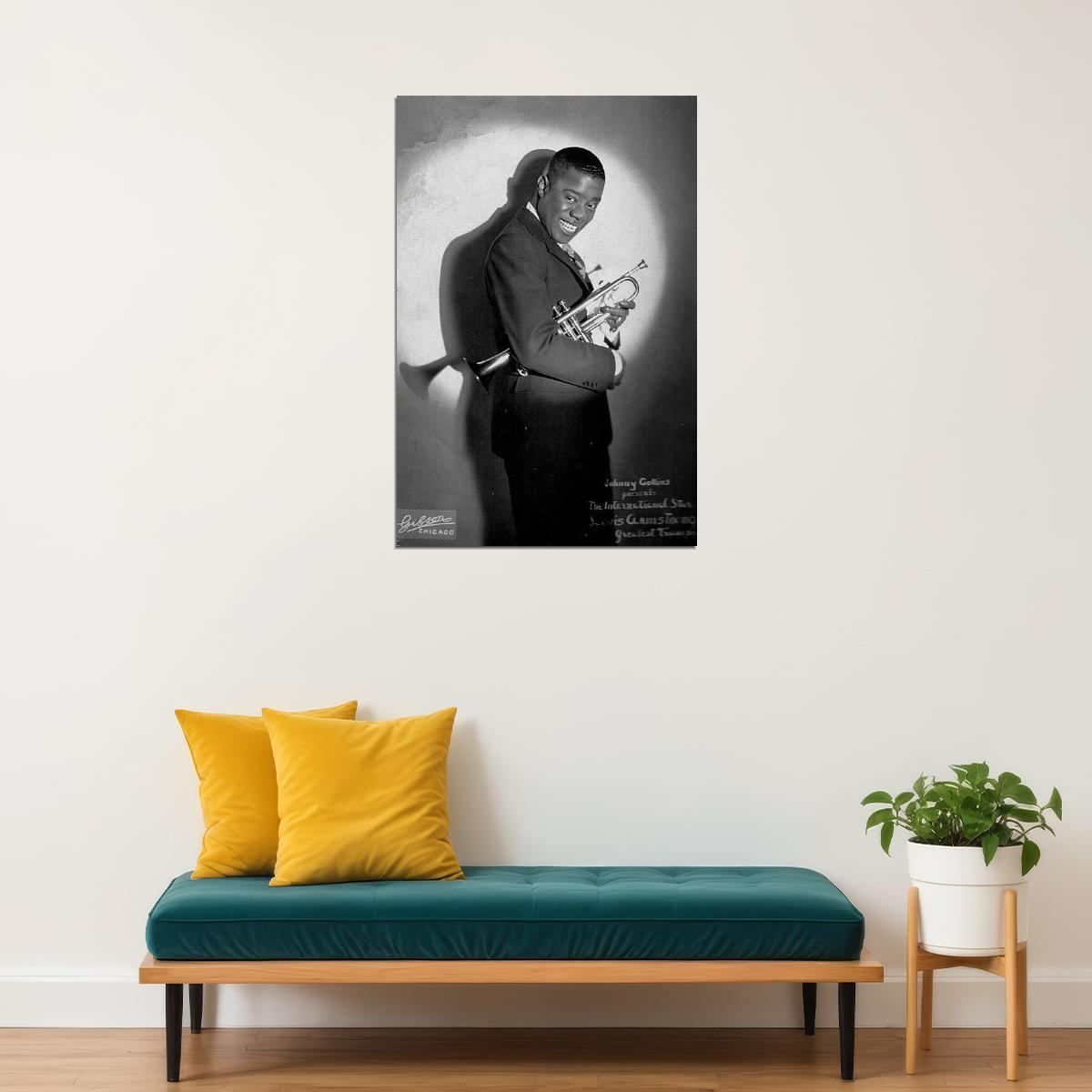 Louis Armstrong Music Poster Jazz Legend Wall Print