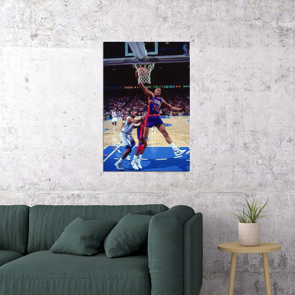 Dennis Rodman Basketball Poster Nba Legend Wall Art Chicago Bulls Sports Print