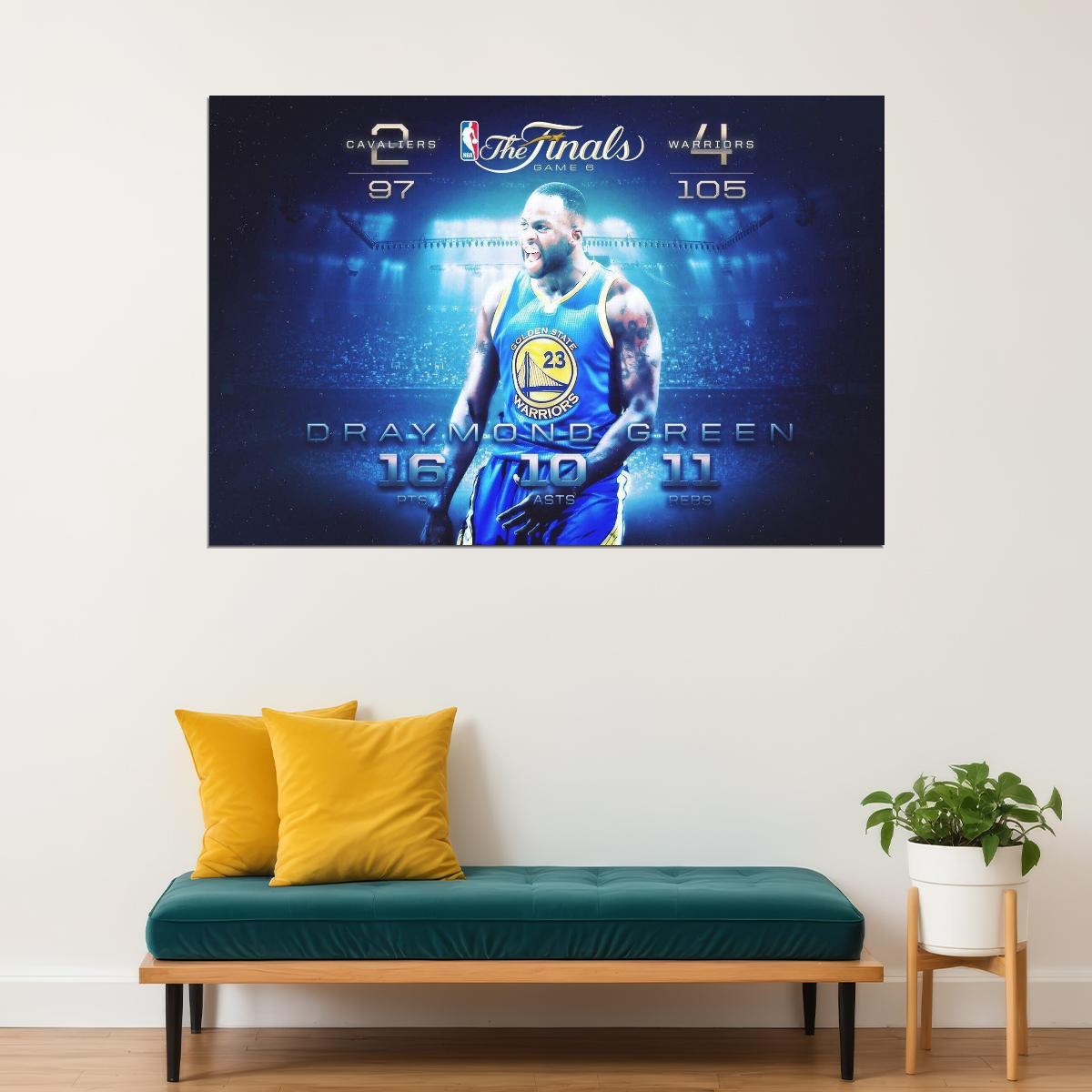 Draymond Green Basketball Poster Nba Player Wall Art Golden State Warriors Print