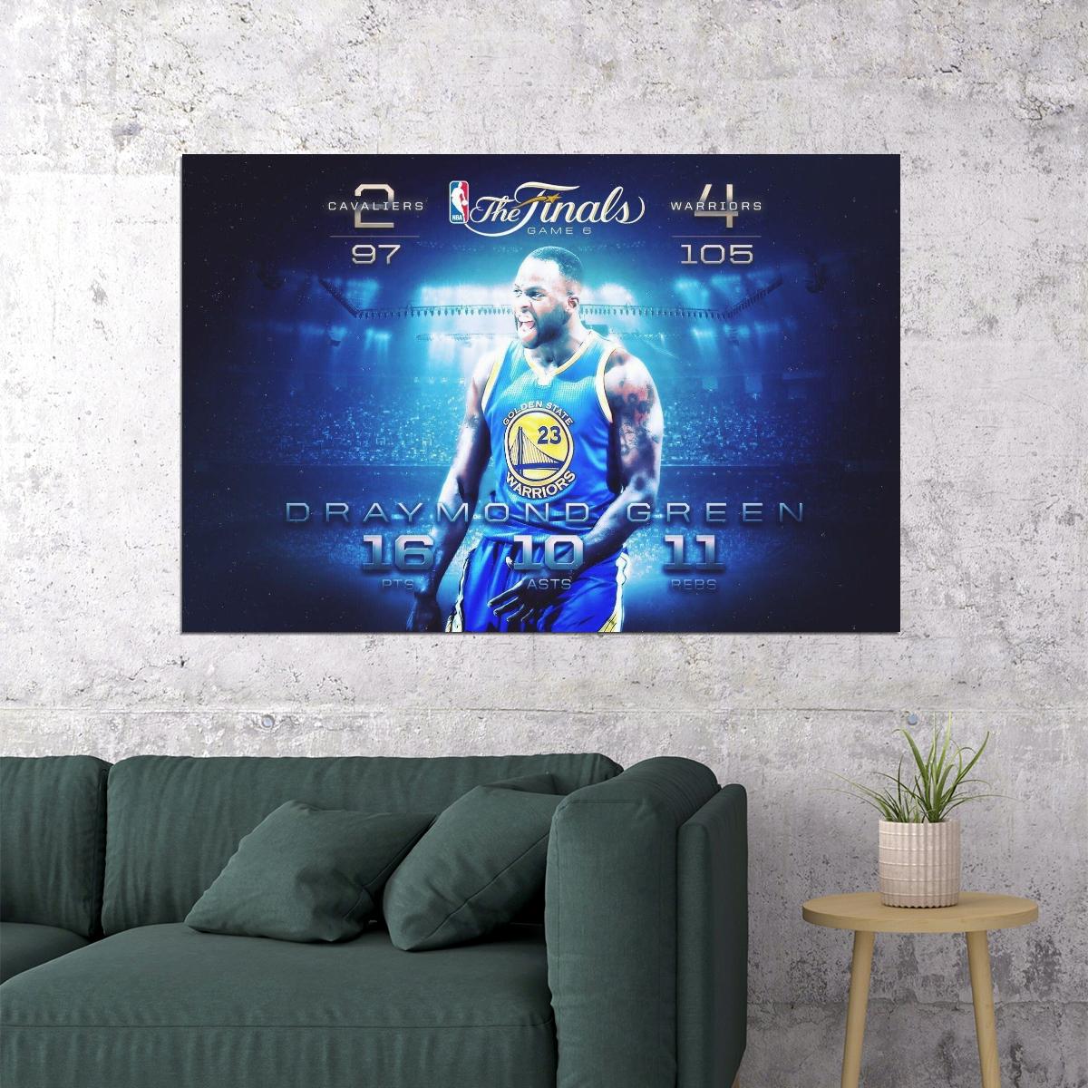 Draymond Green Basketball Poster Nba Player Wall Art Golden State Warriors Print