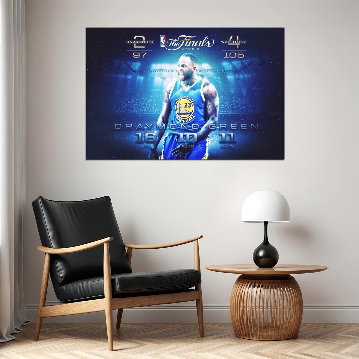 Draymond Green Basketball Poster Nba Player Wall Art Golden State Warriors Print