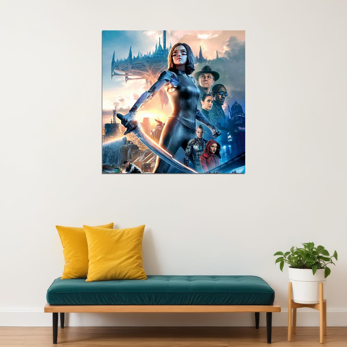 Alita: Battle Angel Movie Poster Sci-fi Film Wall Art Manga Adaptation Print - xonomax