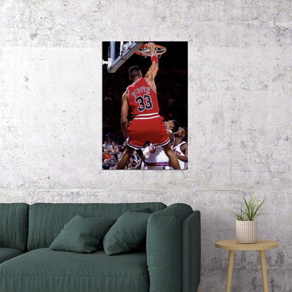 Scottie Pippen Nba Poster Famous Basketball Star Motivational Sports Print