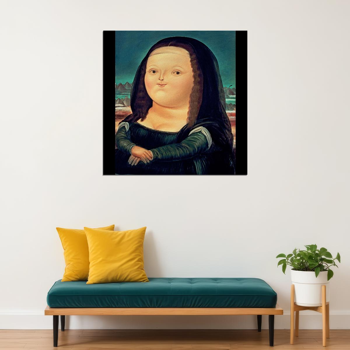 Fernando Botero Mona Lisa Poster Contemporary Art Print Wall Art Painting - xonomax