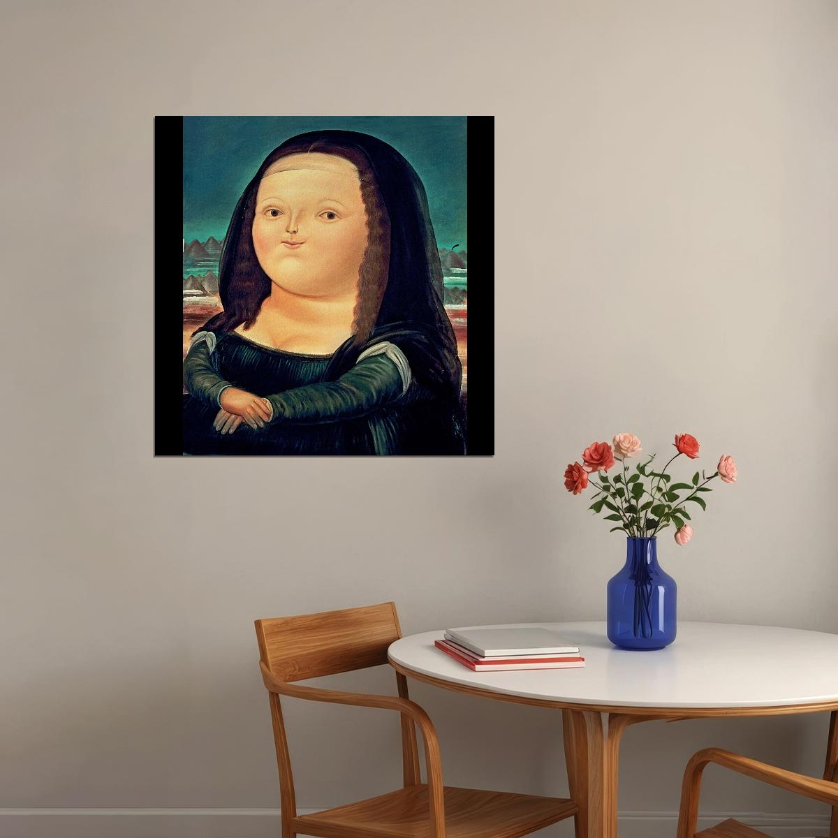 Fernando Botero Mona Lisa Poster Contemporary Art Print Wall Art Painting - xonomax