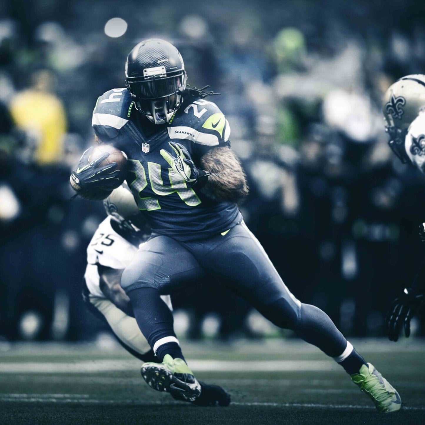 Seattle Seahawks Beast Mode Marshawn Lynch Nfl Poster Famous Running Back Motivational Sports Print