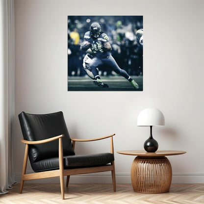 Seattle Seahawks Beast Mode Marshawn Lynch Nfl Poster Famous Running Back Motivational Sports Print