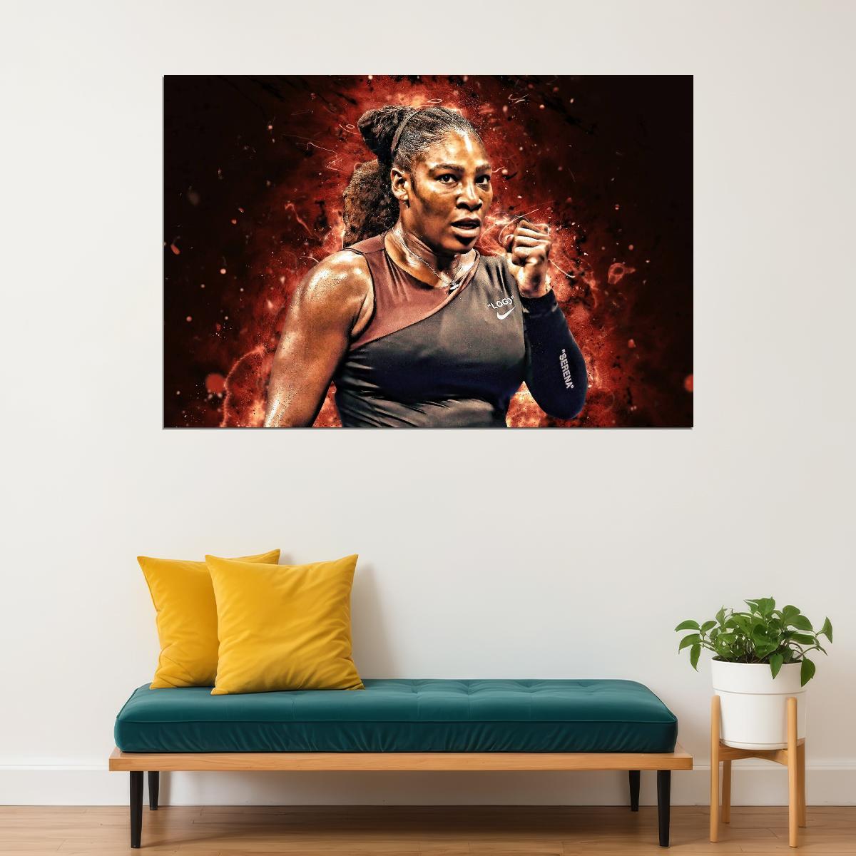 Serena Williams Tennis Poster Legendary Athlete Motivational Sports Print