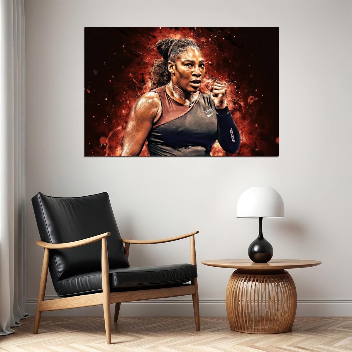 Serena Williams Tennis Poster Legendary Athlete Motivational Sports Print