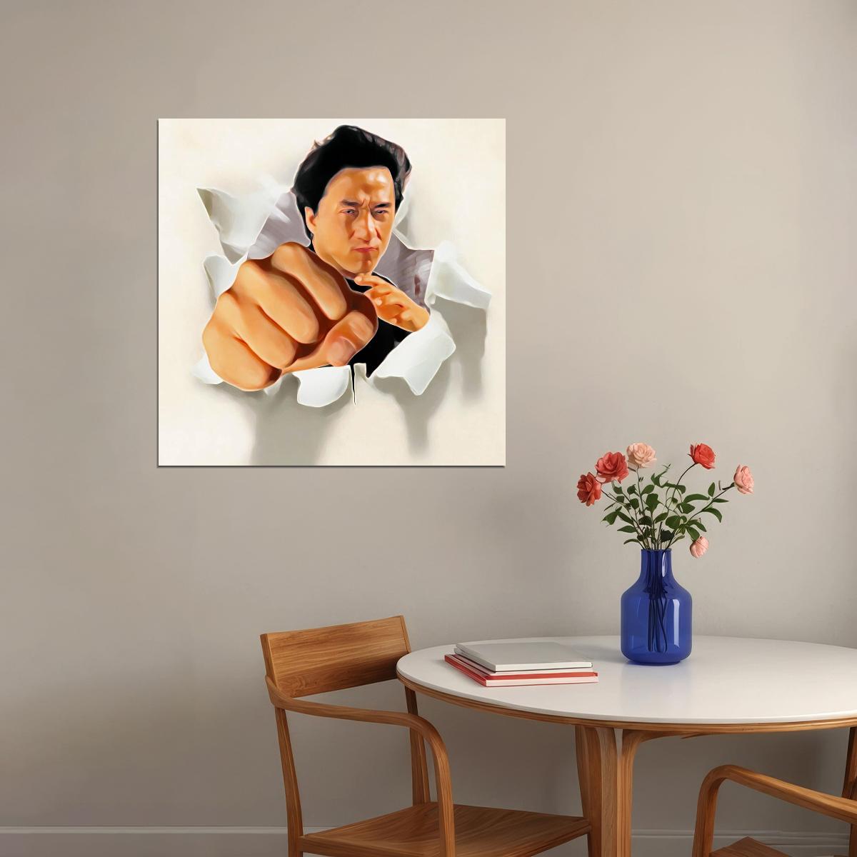 Jackie Chan Martial Arts Movie Star Poster Wall Art Action Film Print