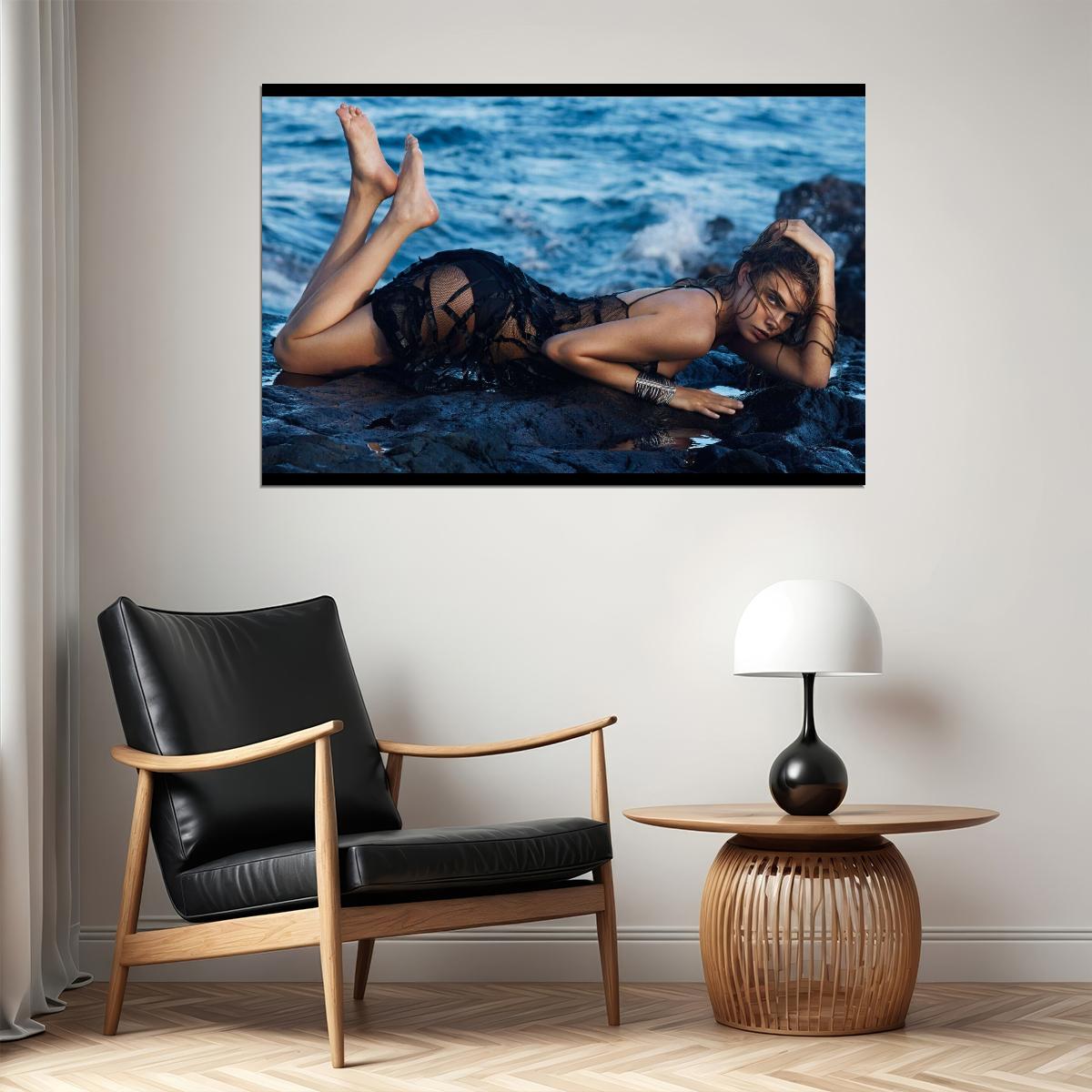 Sexy Model Cara Delevingne Supermodel Poster Stunning Fashion Icon Wall Print