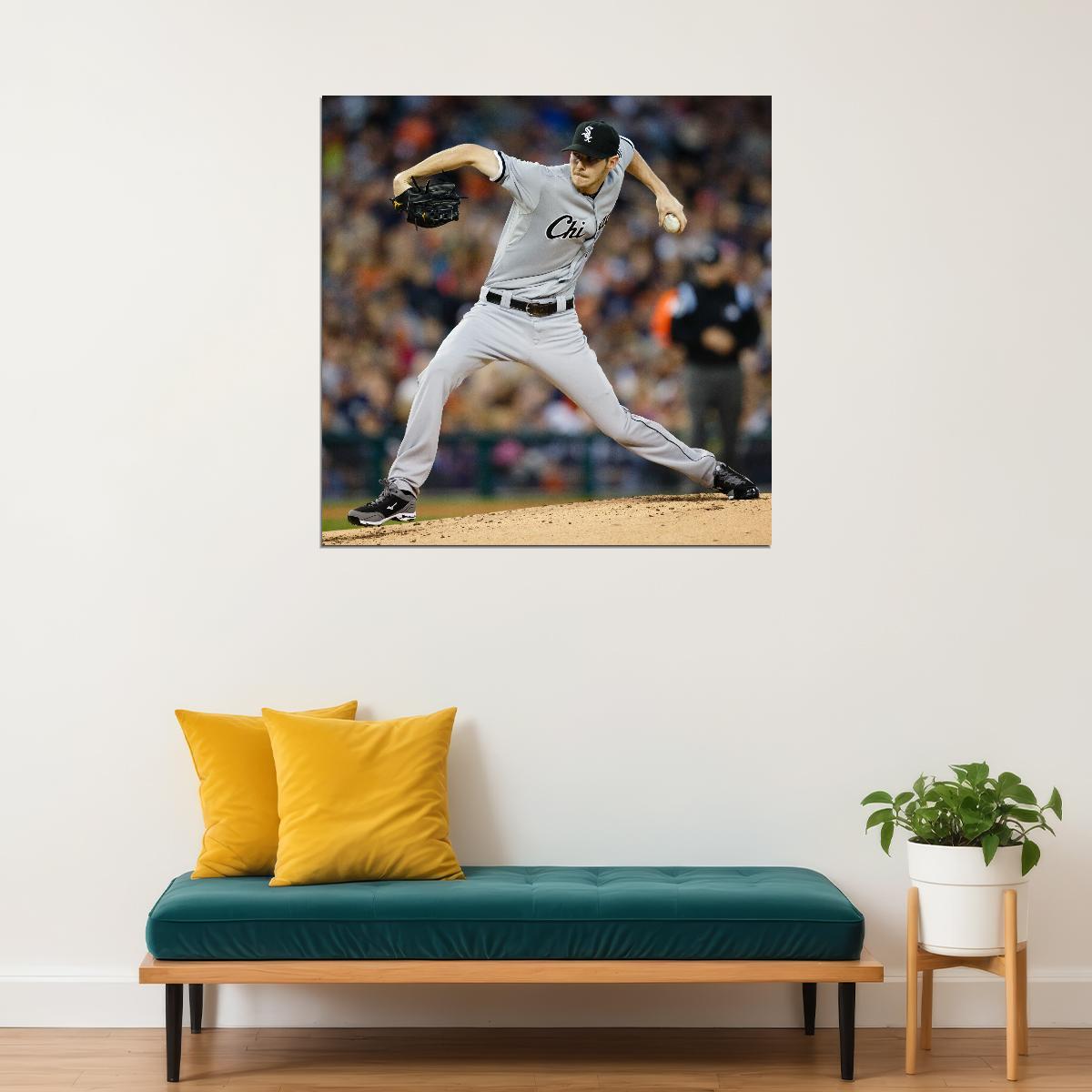 Chris Sale Baseball Poster Mlb Pitcher Wall Art Boston Red Sox Sports Print