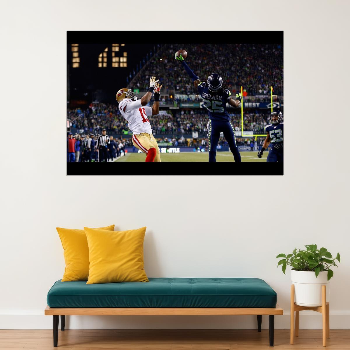 Seattle Seahawks Richard Sherman Nfl Poster Famous Cornerback Motivational Sports Print