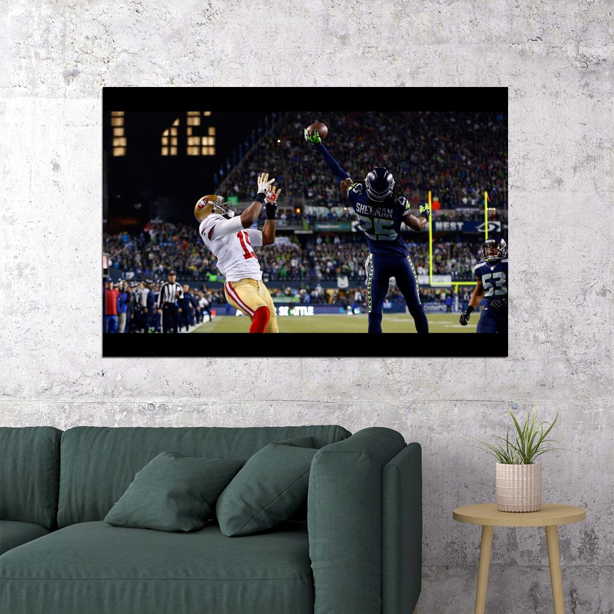 Seattle Seahawks Richard Sherman Nfl Poster Famous Cornerback Motivational Sports Print