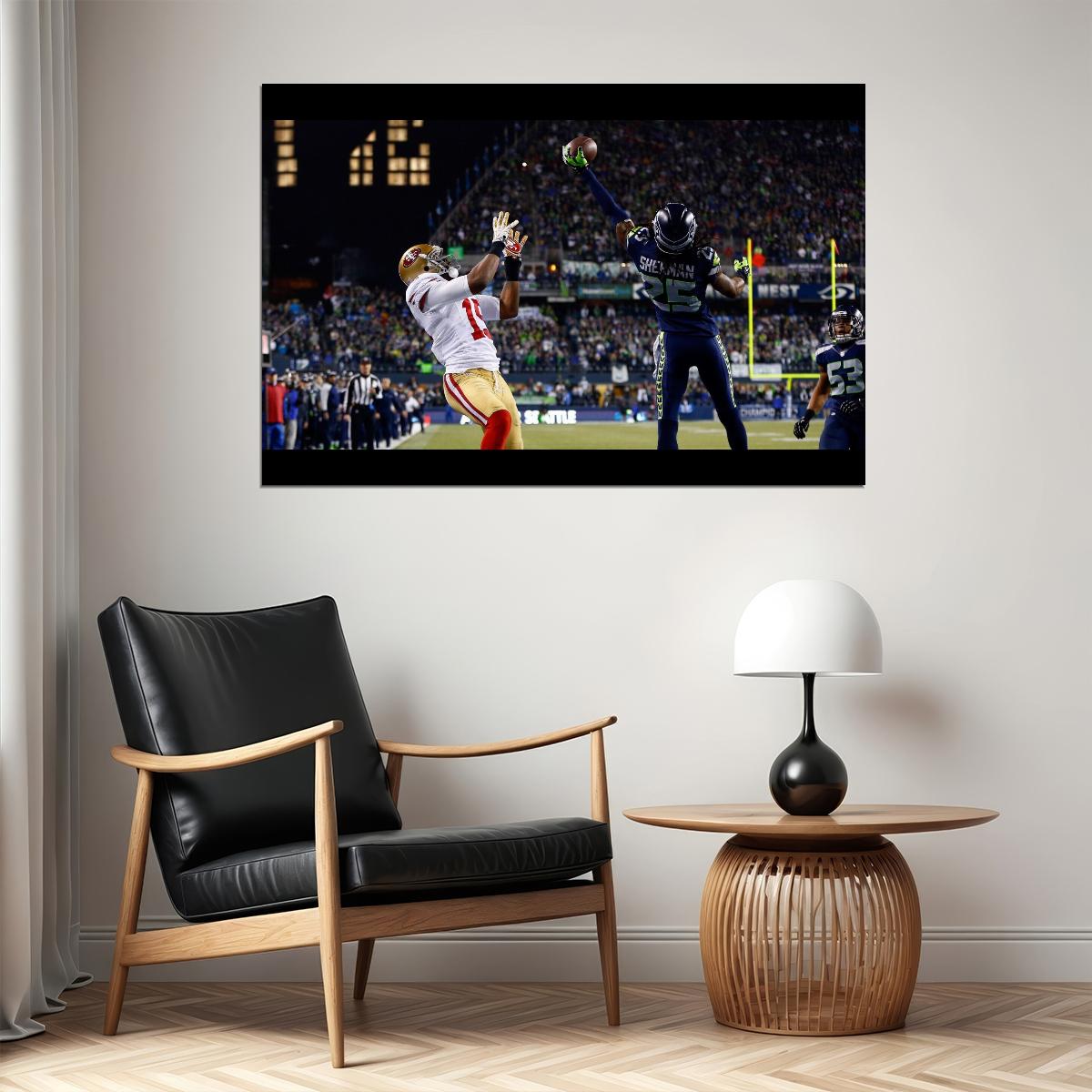 Seattle Seahawks Richard Sherman Nfl Poster Famous Cornerback Motivational Sports Print