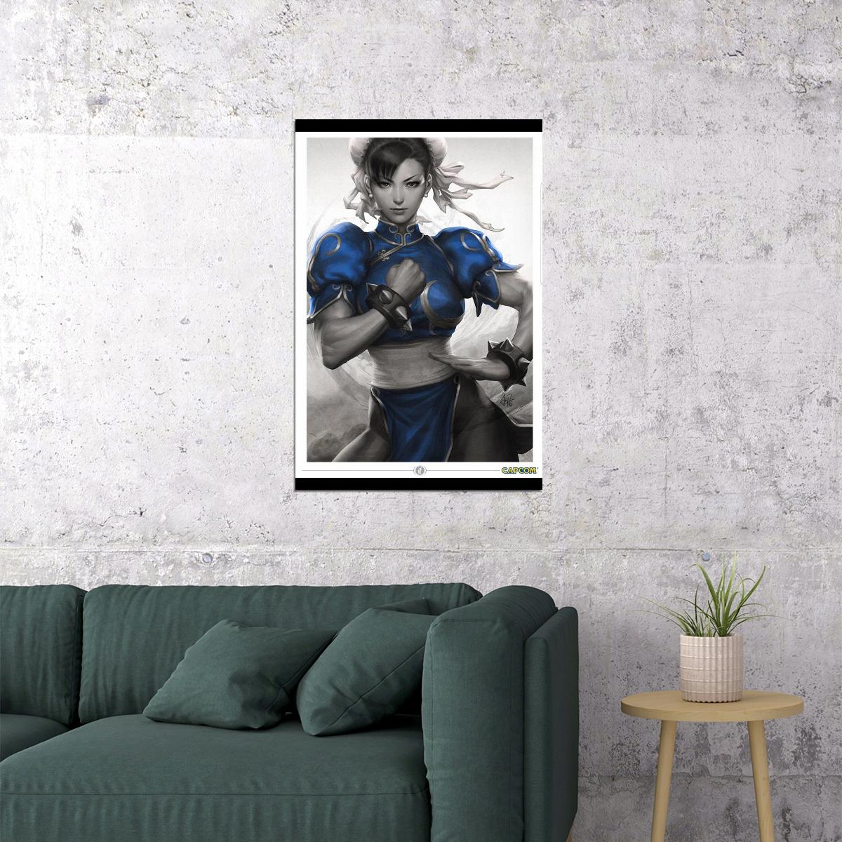 Street Fighter Chun-li Fighting Video Game Poster Gamer Wall Art