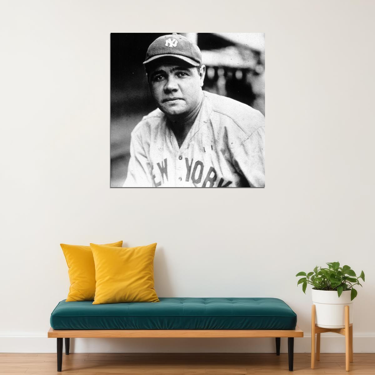 Babe Ruth Baseball Legend Poster Mlb Icon Wall Art Sports Print