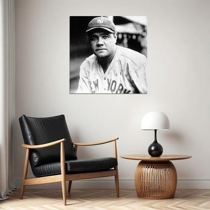 Babe Ruth Baseball Legend Poster Mlb Icon Wall Art Sports Print