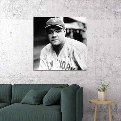 Babe Ruth Baseball Legend Poster Mlb Icon Wall Art Sports Print