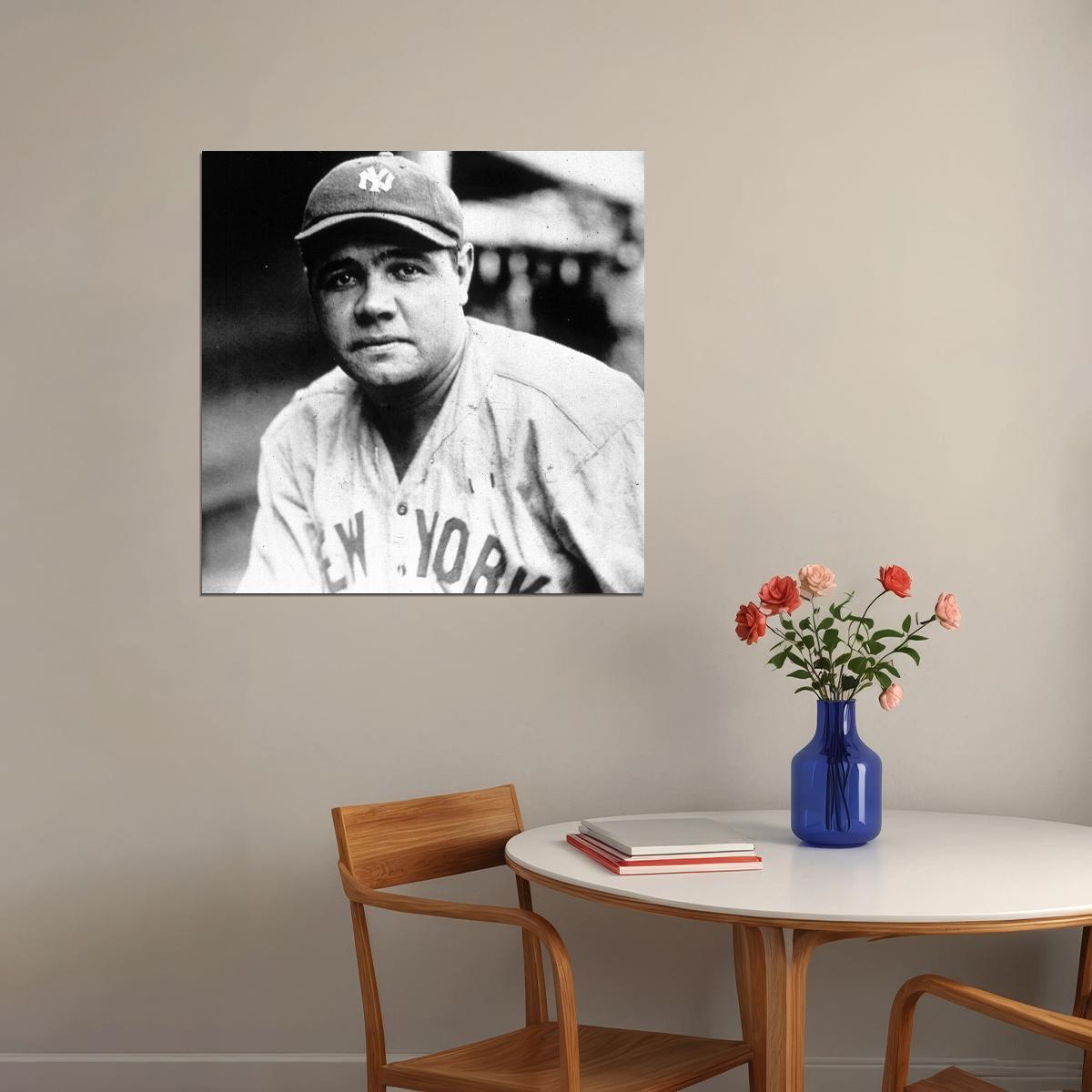 Babe Ruth Baseball Legend Poster Mlb Icon Wall Art Sports Print