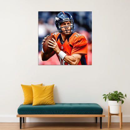 Peyton Manning Denver Broncos Football Poster Nfl Quarterback Wall Art Sports Print