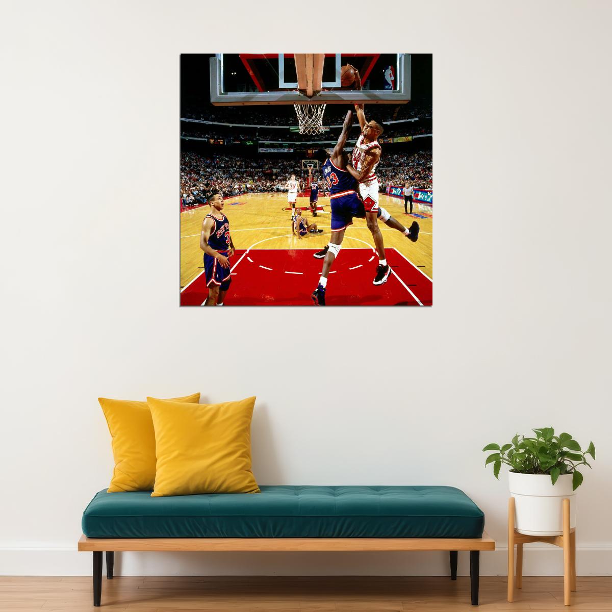 Scottie Pippen & Patrick Ewing Famous Basketball Star Motivational Sports Print