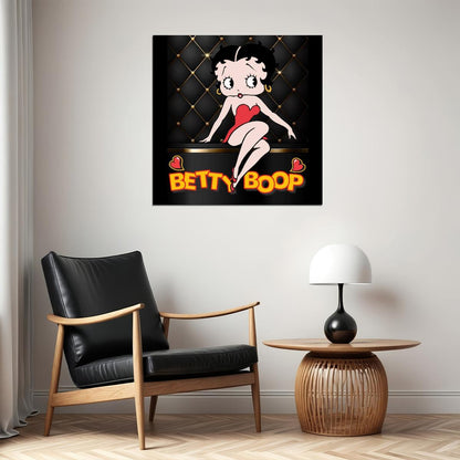 Betty Boop Retro Poster Classic Cartoon Wall Art 1930s Animation Print