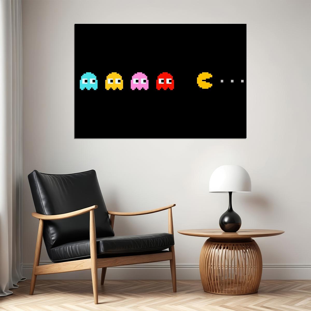 Pac-man Video Game Poster Retro Gamer Art Wall Print